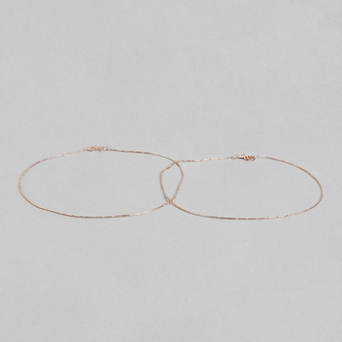 Serene Rose Gold Plated Snake 925 Sterling Silver Chain Anklet - Image 3