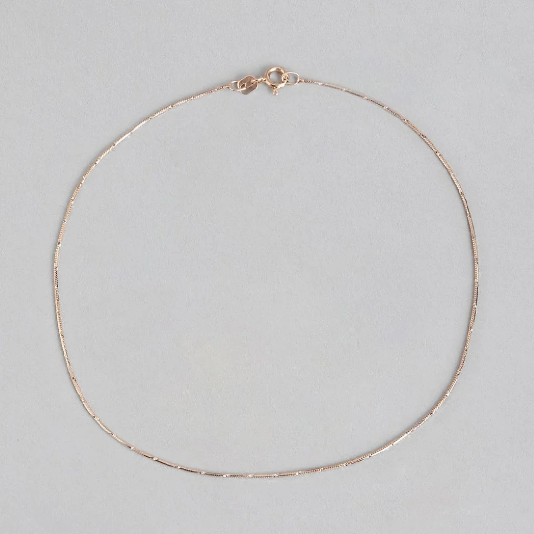 Serene Rose Gold Plated Snake 925 Sterling Silver Chain Anklet - Image 4