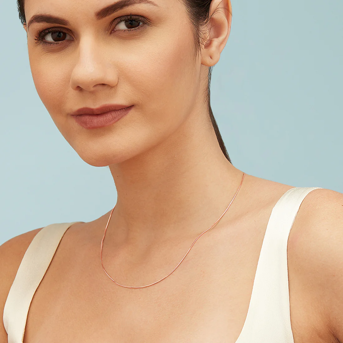 Elegant 925 Sterling Silver Snake Chain In Rose Gold - Image 2