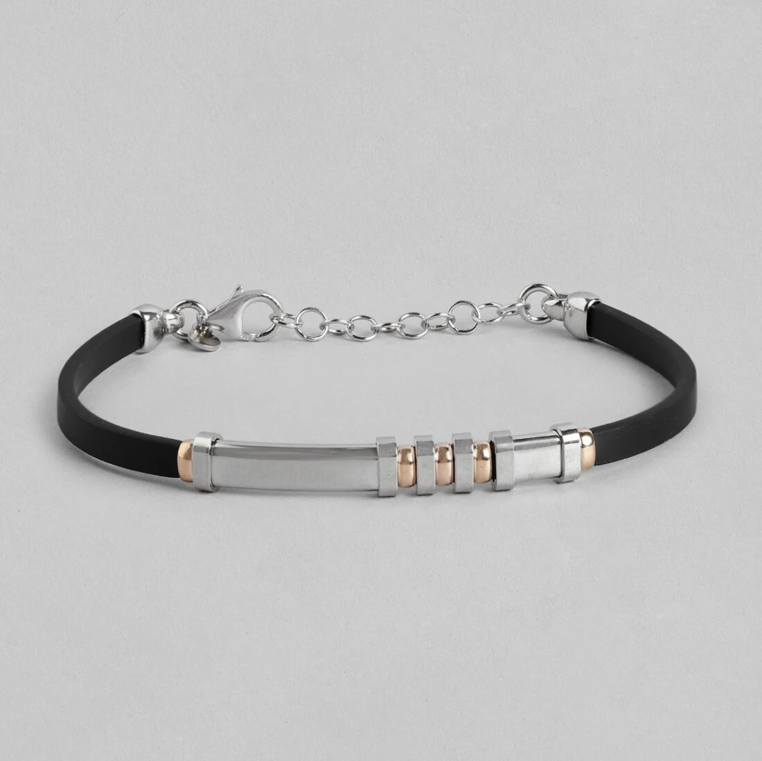 Shimmering Reflections Rhodium-Plated 925 Sterling Silver Bracelet for Him - Image 3