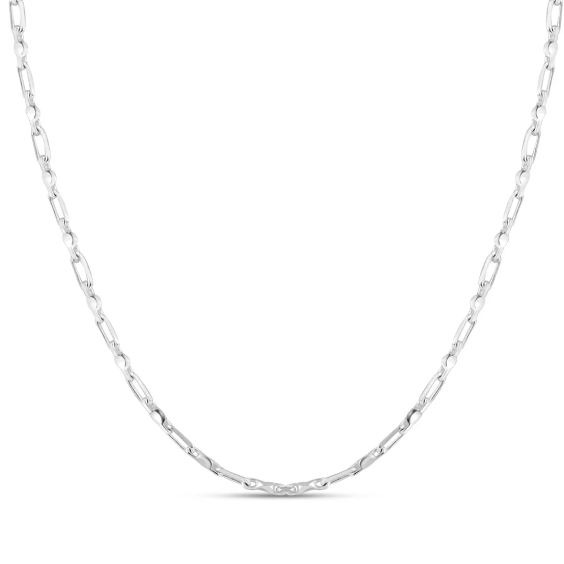Shimmering Reflections Rhodium-Plated 925 Sterling Silver Chain for Men - Image 3
