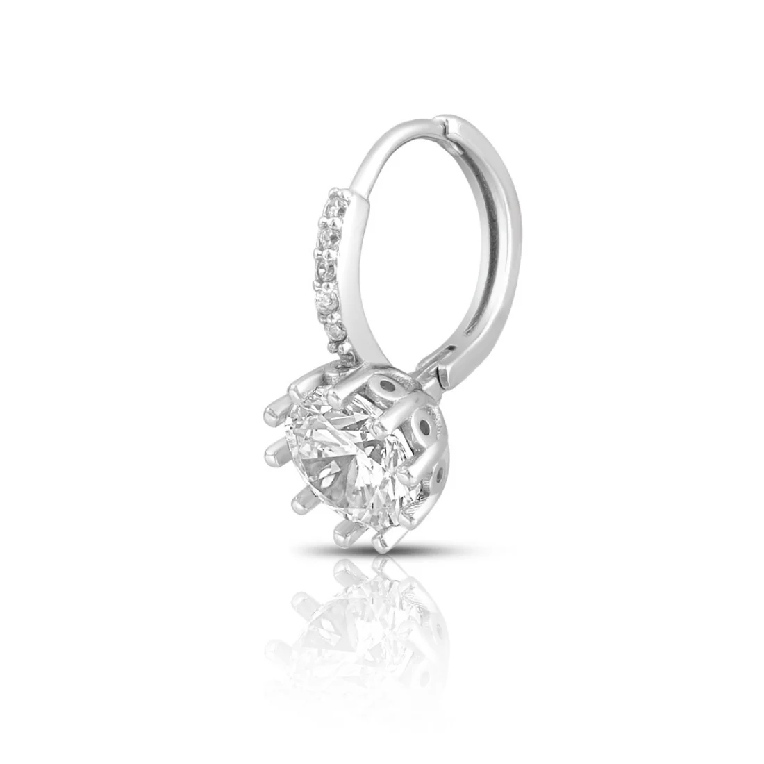 Shimmering Rhodium Plated 925 Sterling Silver Earrings - Image 6