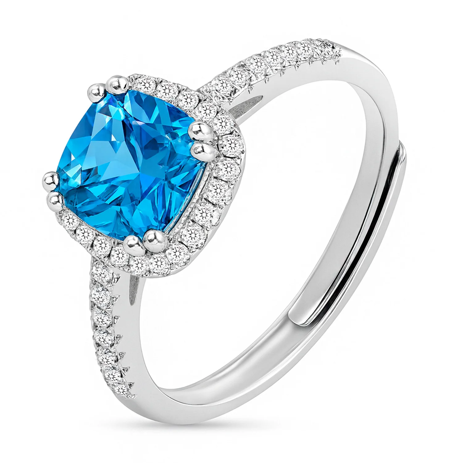 Deep Sea Love Rhodium Plated Ring (Adjustable) - Image 5