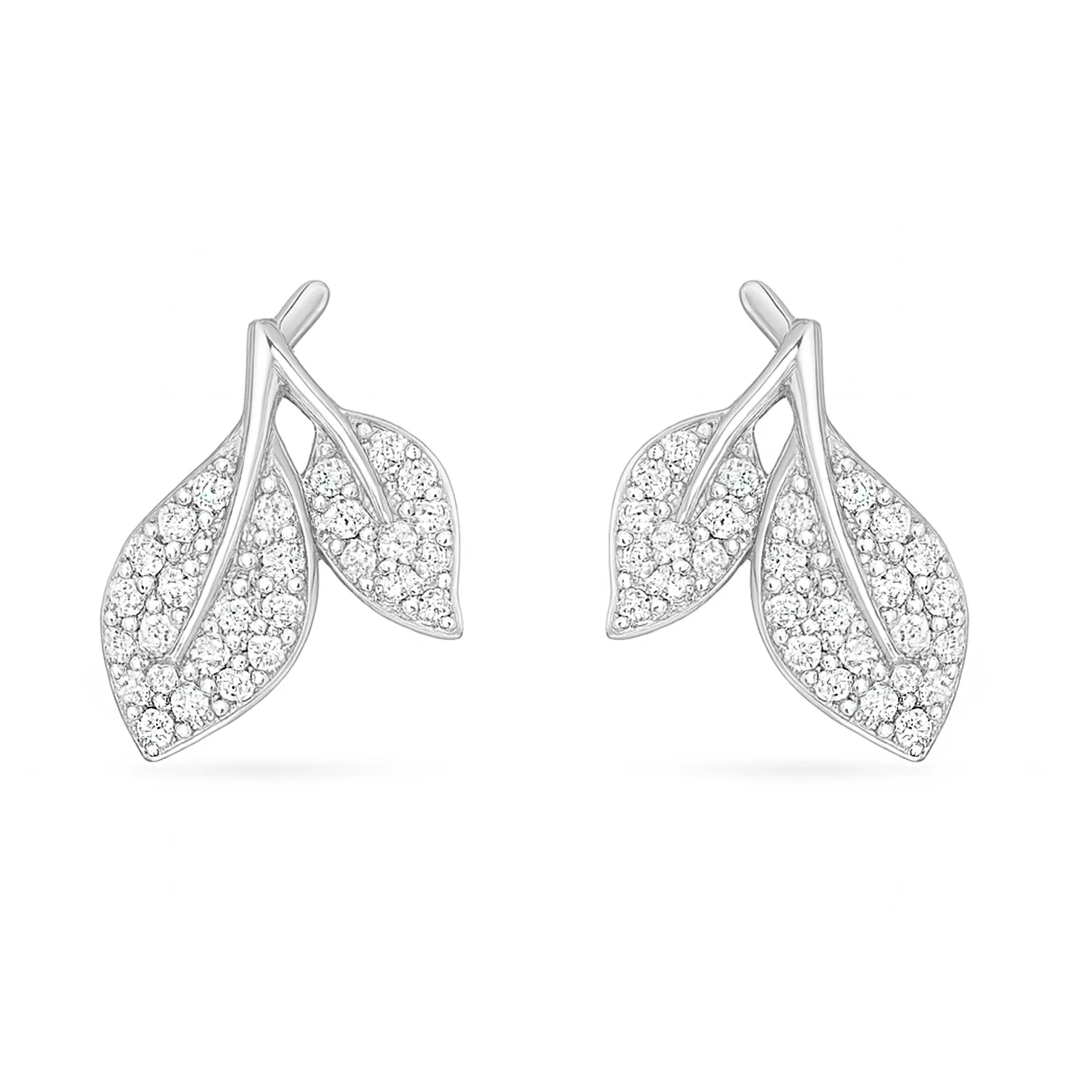 Whispering Leaves Silver Rhodium Plated Earrings - Image 8