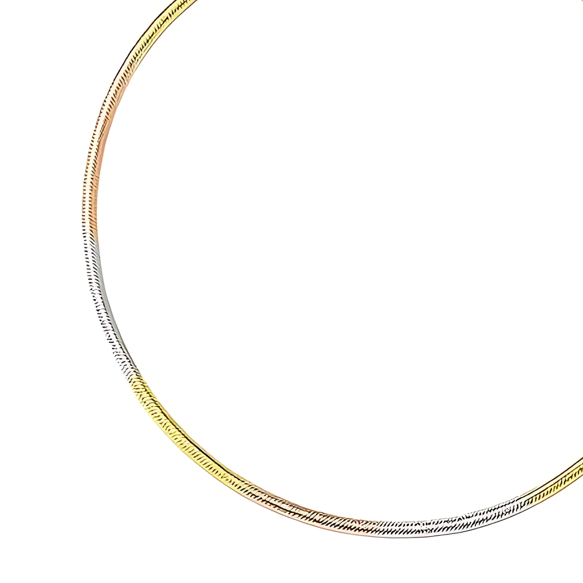 Simple Triple Tone Chain 925 Sterling Silver Bracelet - Image 5