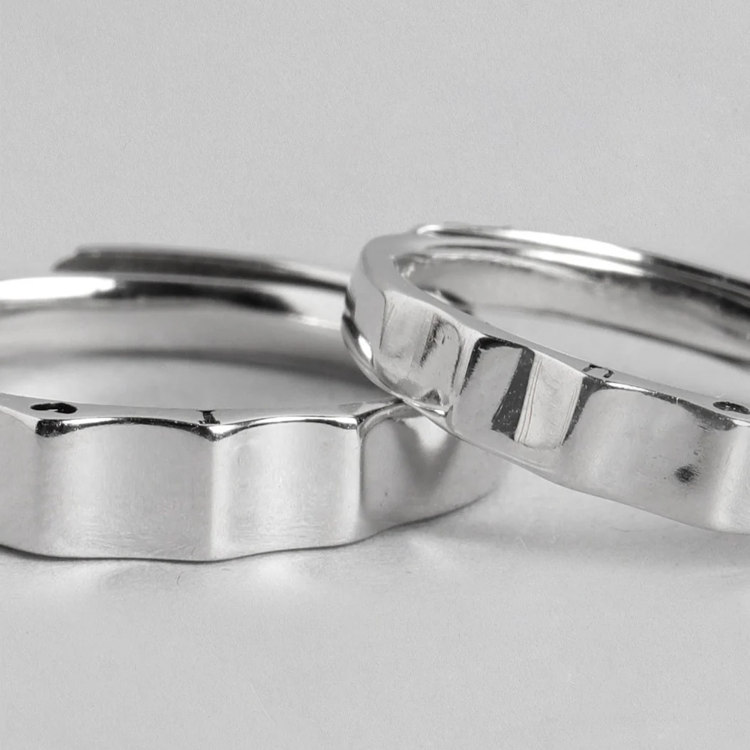 Simply Love 925 Sterling Silver Couple Ring (Adjustable) - Image 7