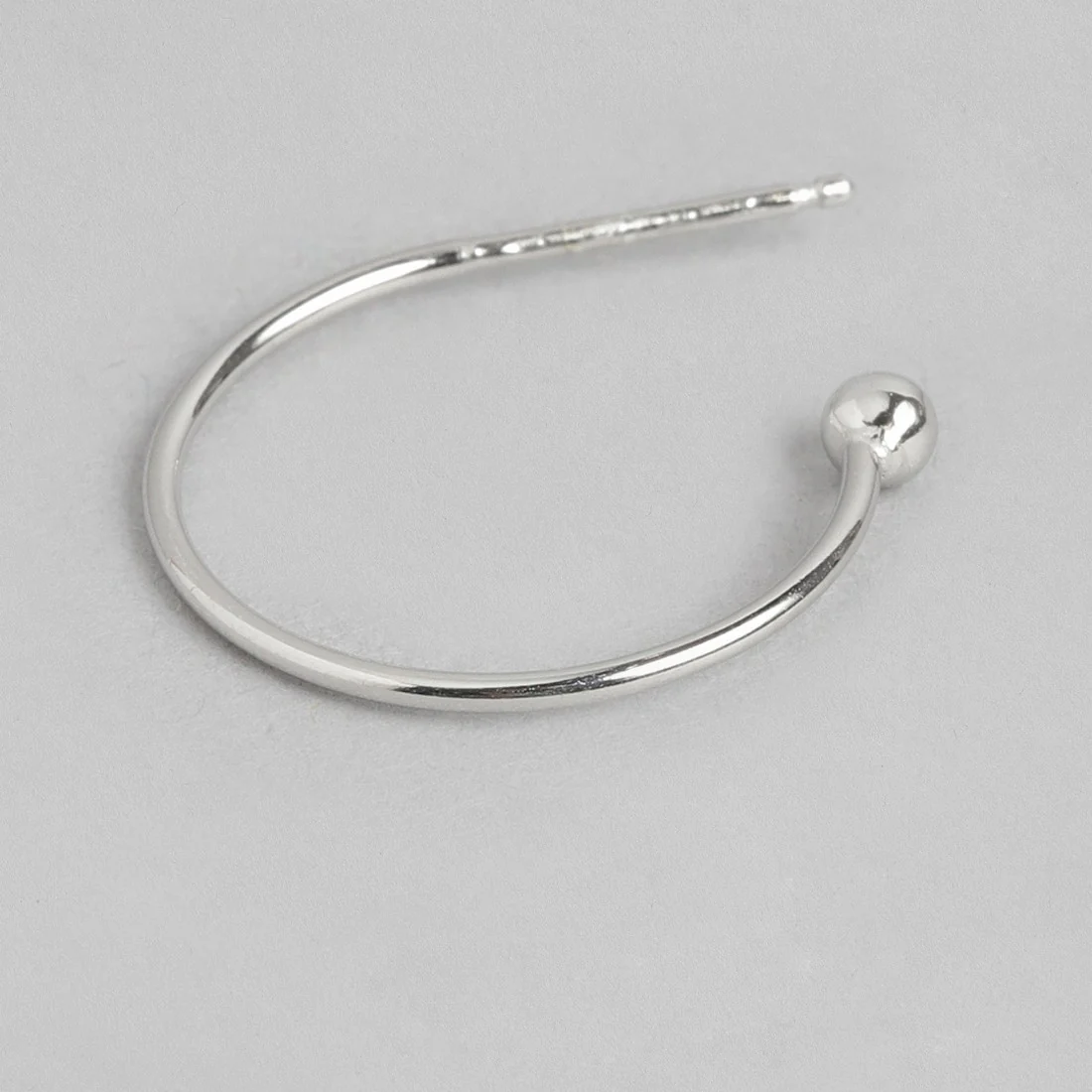 Single Drop Curl 925 Silver Rhodium Plated Earring - Image 4