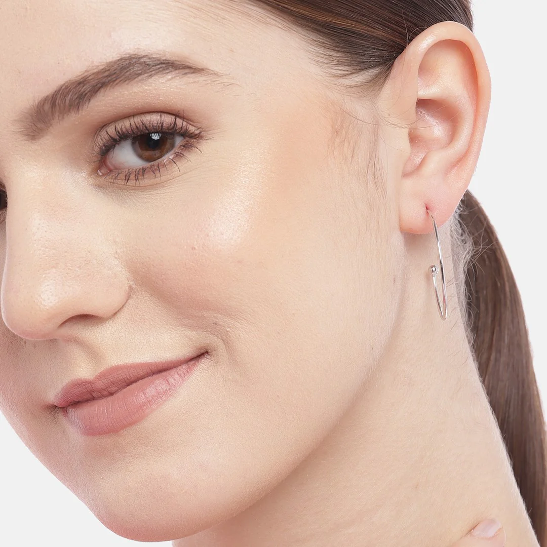 Single Drop Rounded Earring Triple Hoops Combo 925 Sterling Silver - Image 3