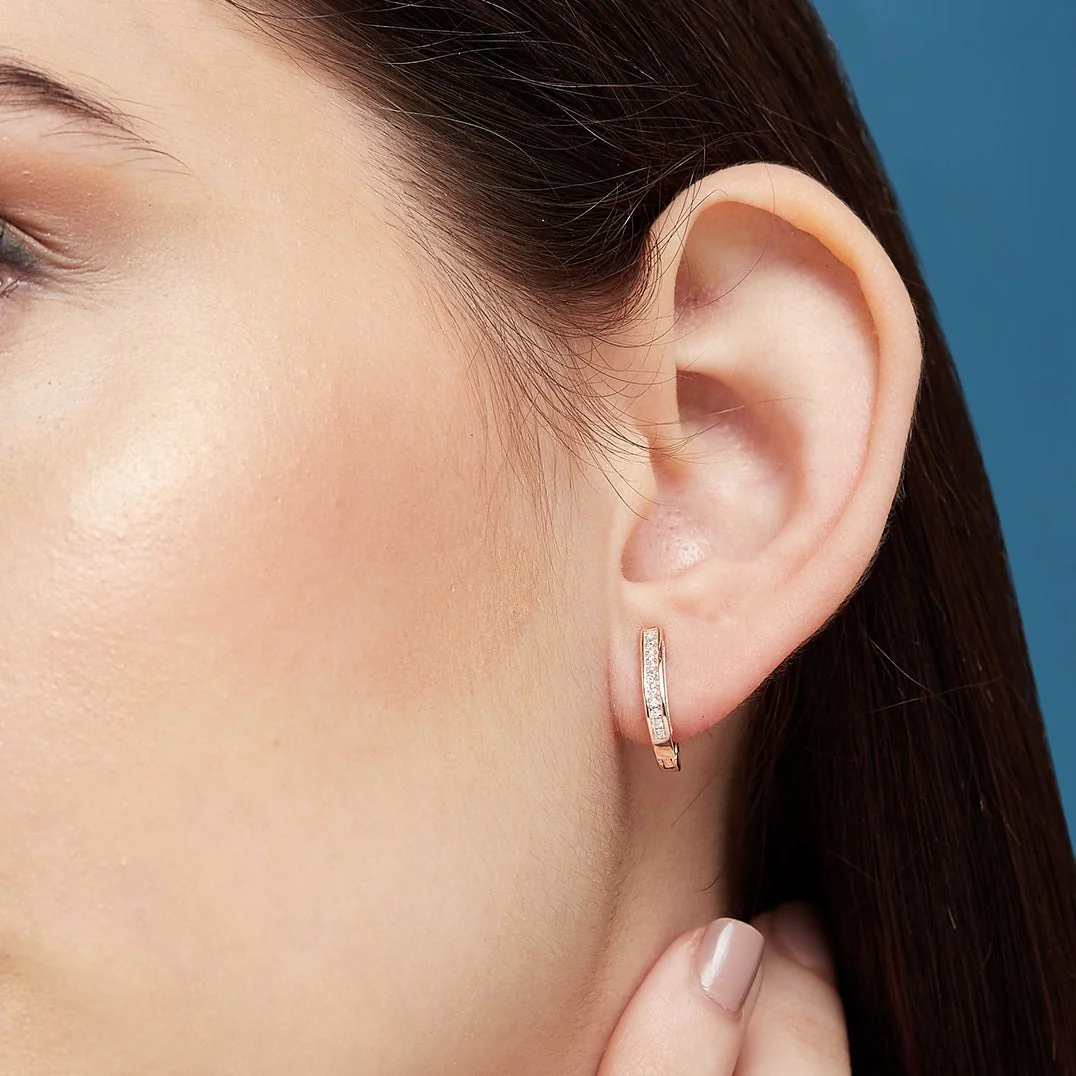 Bringing Chic Back Rose Gold Hoop 925 Silver Earrings - Image 5