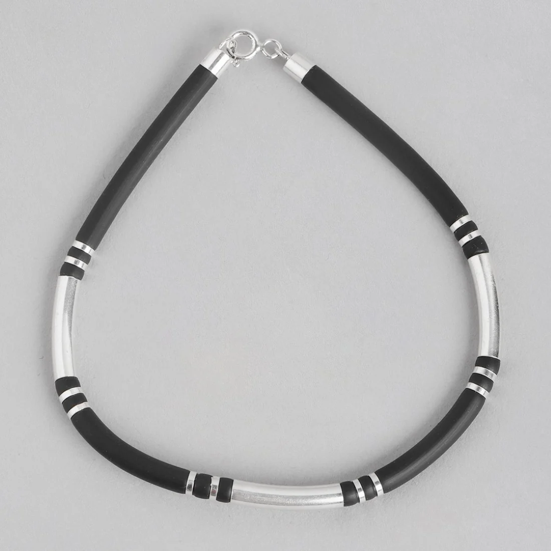 Sleek Radiance Rhodium-Plated 925 Sterling Silver Bracelet for Him - Image 4