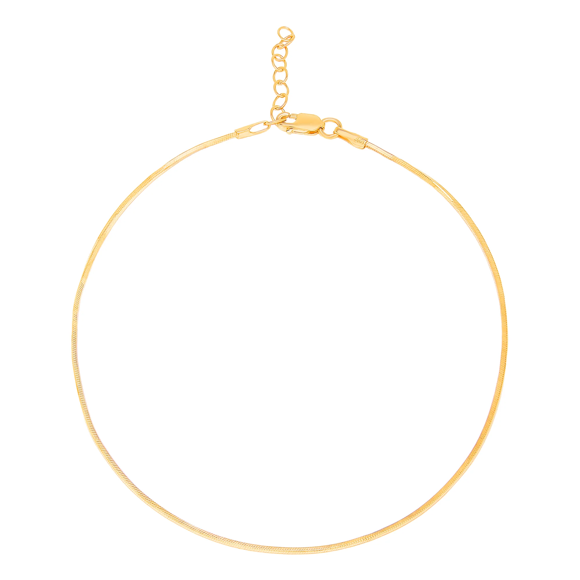 Sleek Shimmer Gold-Plated 925 Sterling Silver Snake Chain Anklet - Image 4