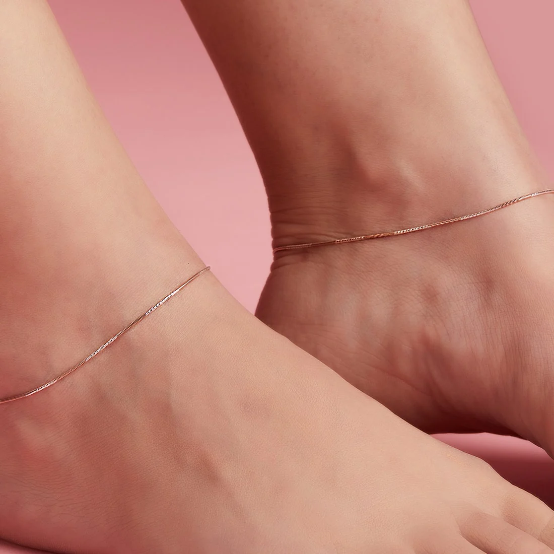 Sleeky Dual Toned 925 Sterling Silver Anklet - Image 3