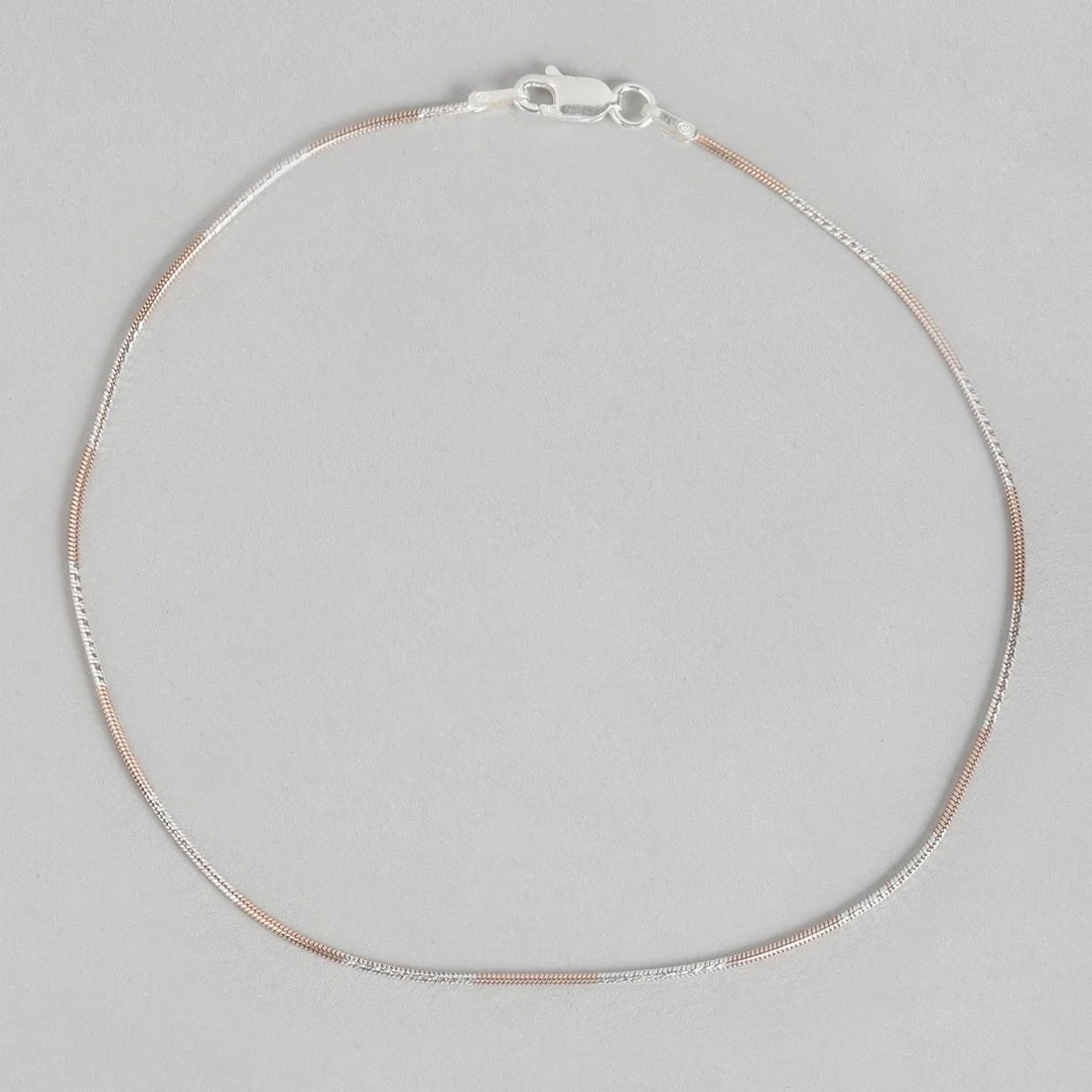 Sleeky Dual Toned 925 Sterling Silver Anklet - Image 5