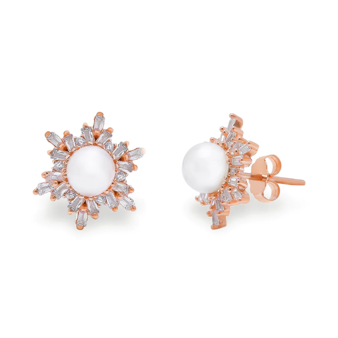 Snowflake Elegance Rose gold Plated 925 Sterling Silver Jewelry Set - Image 6