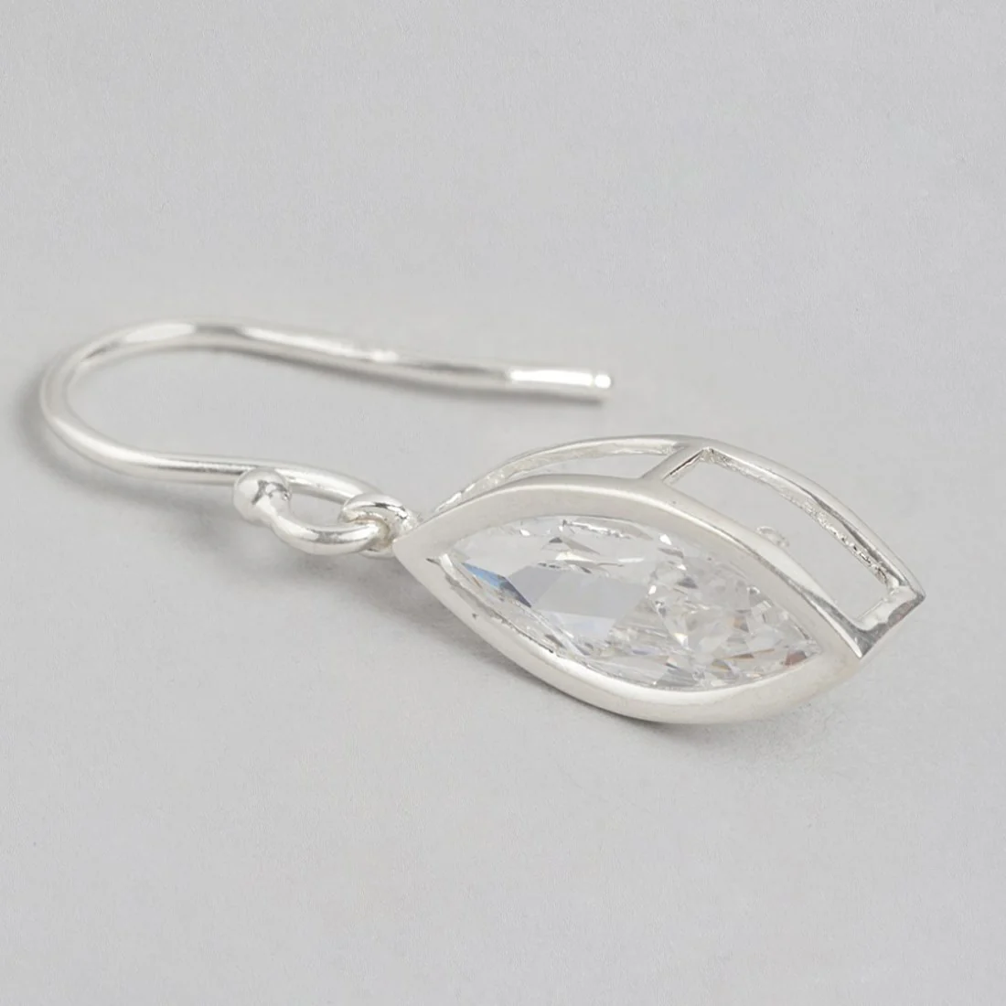 Snowy Radiance Rhodium Plated White CZ 925 Sterling Silver Drop Earrings - Image 4