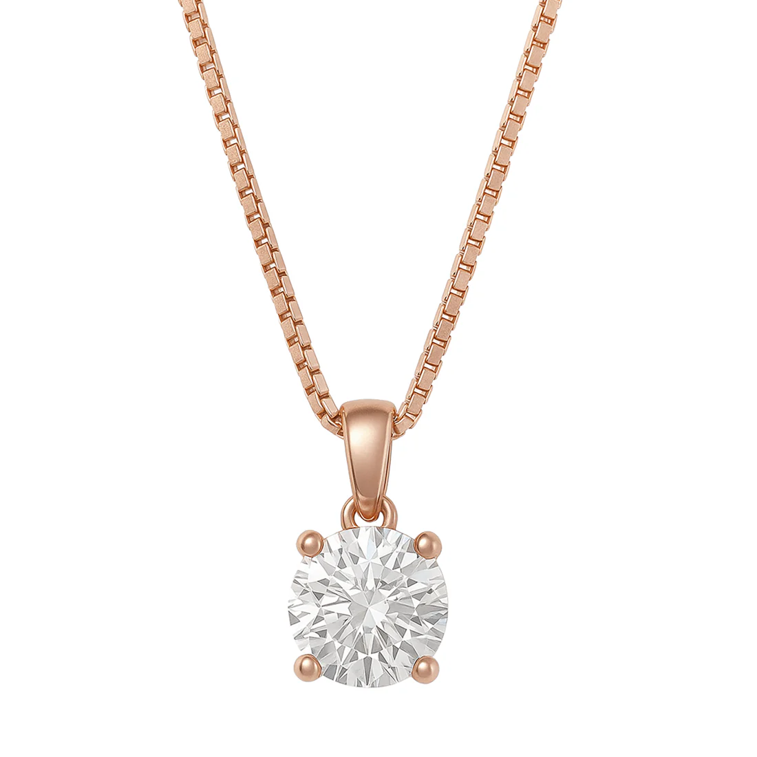 Solitaire 925 Silver Rhodium Plated Necklace Chain - Image 14