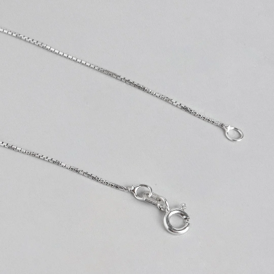 Solitaire Rhodium Plated 925 Sterling Silver Pendant with Chain - Image 14