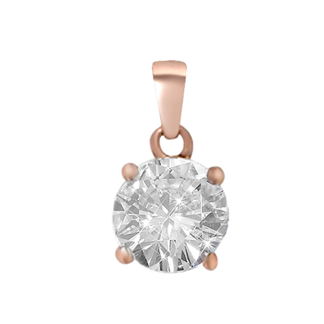 Solitaire Rose Gold Plated 925 Silver Pendant With Chain Gift Hamper - Image 12