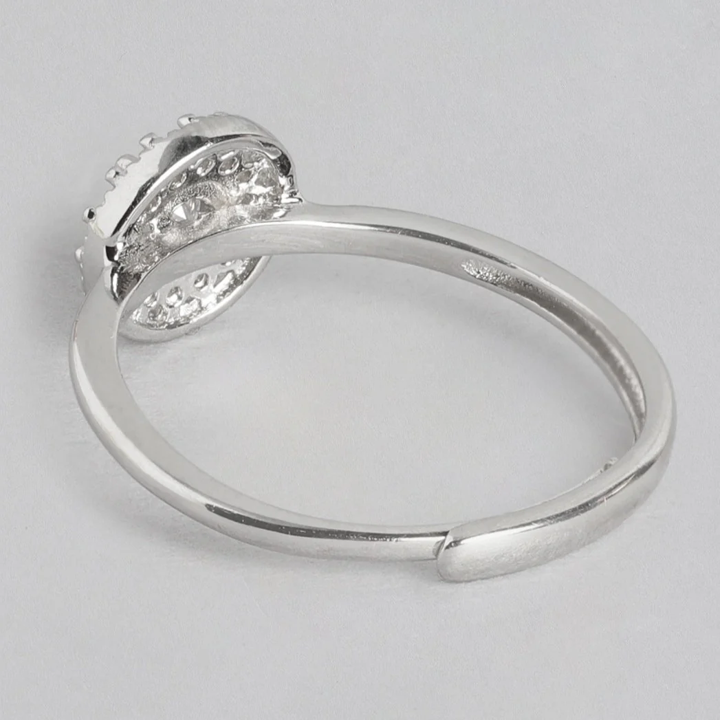 Solitaire CZ Studded 925 Sterling Silver Ring (Adjustable) - Image 8