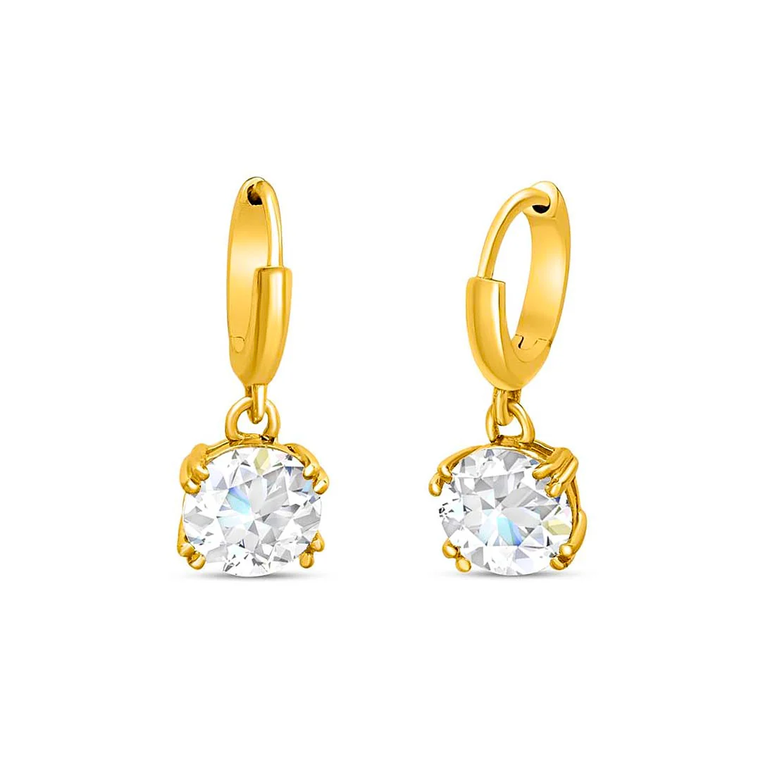 Sparkle Drops Gold Plated 925 Sterling Silver Earrings - Image 5