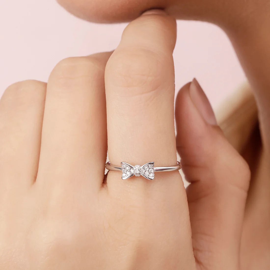 Sparkling Bloom Rhodium Plated 925 Sterling Silver Ring