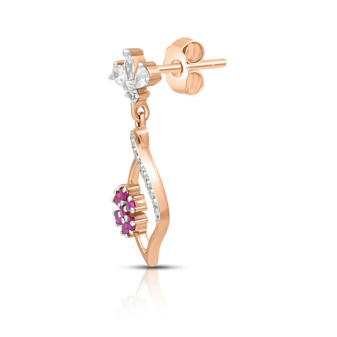 Sparkling Petals Rose Gold Plated 925 Sterling Silver Earrings - Image 6