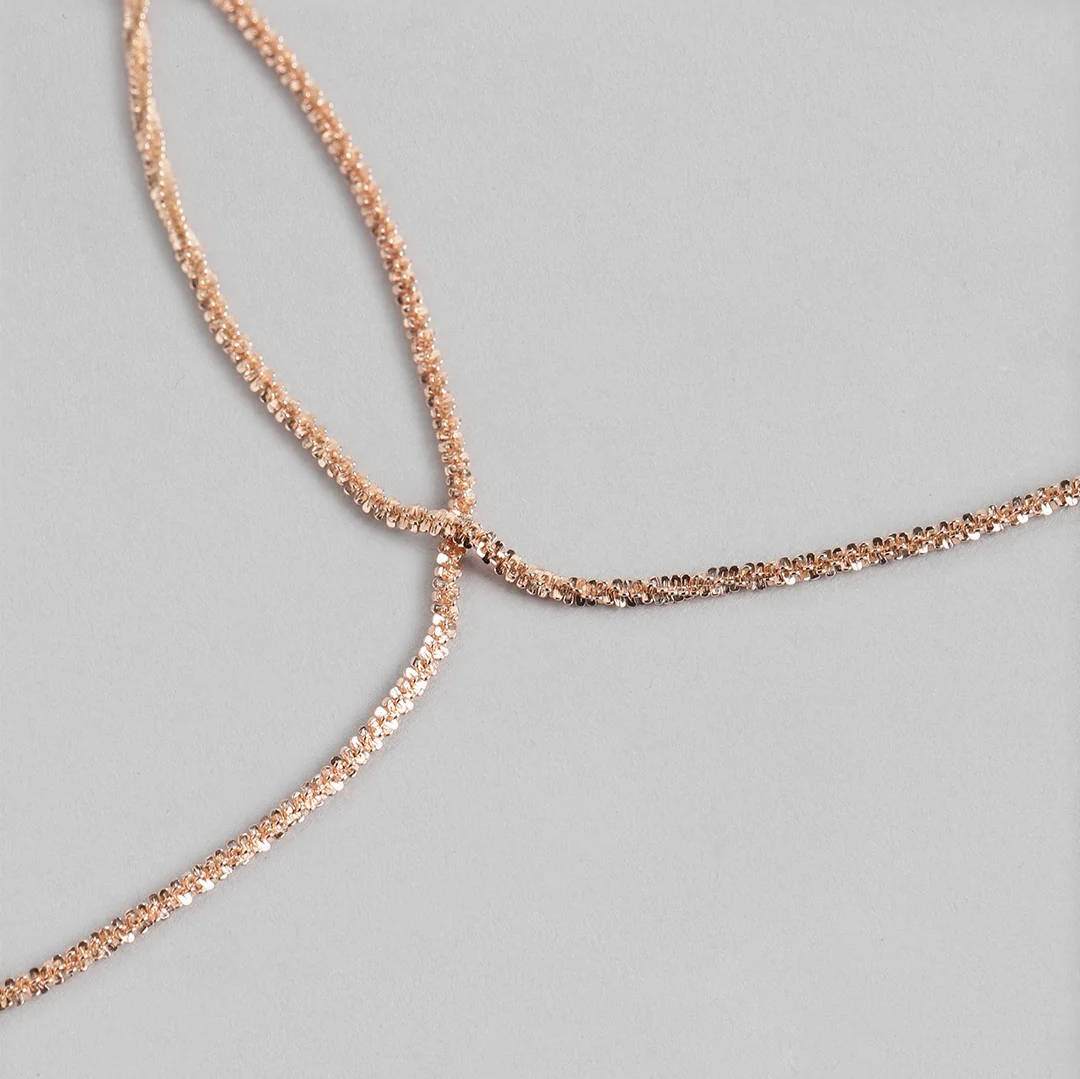 Sparkling Rose Gold Plated 925 Sterling Silver Chain Anklets - Image 9