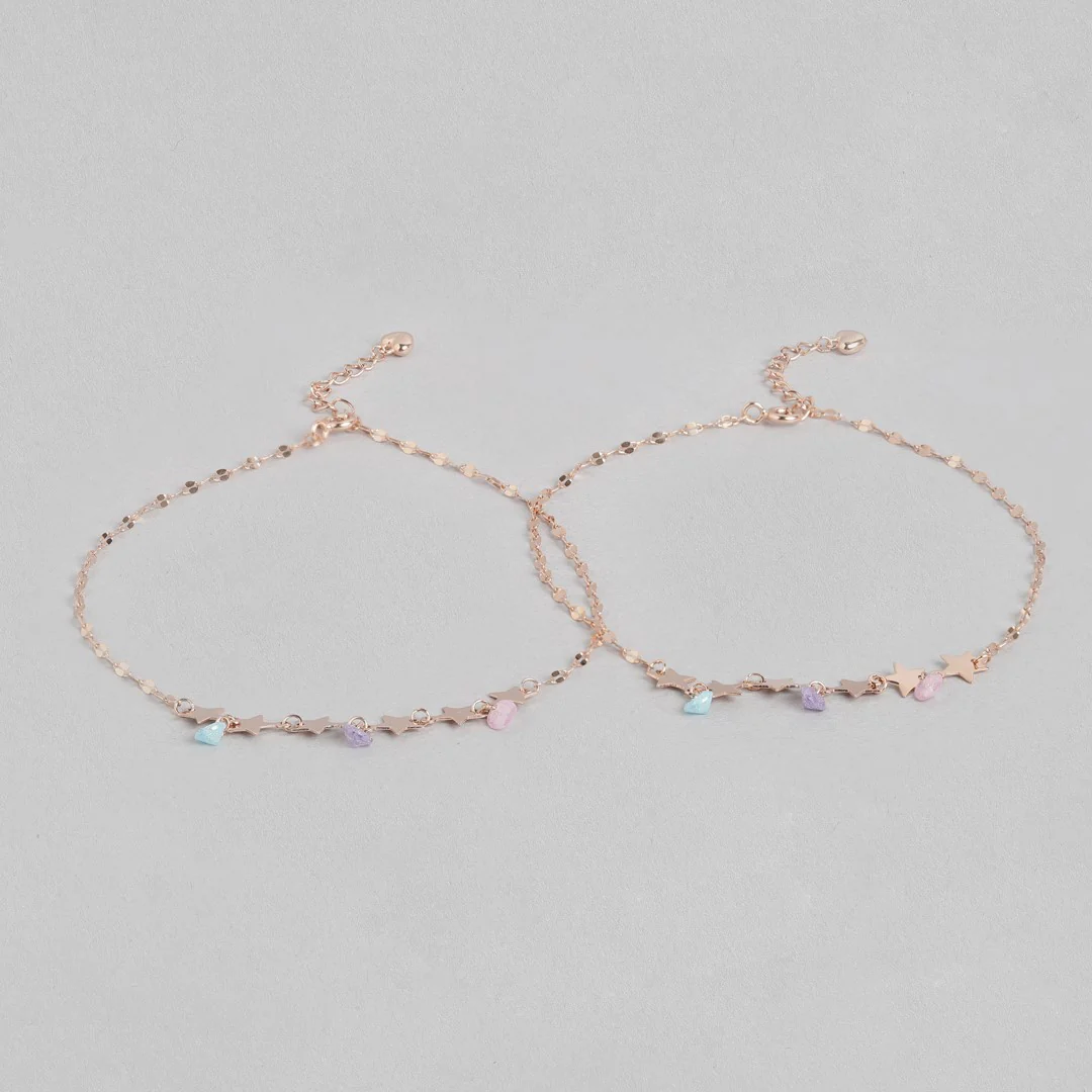 Star Colors 925 Sterling Silver Anklet - Image 3