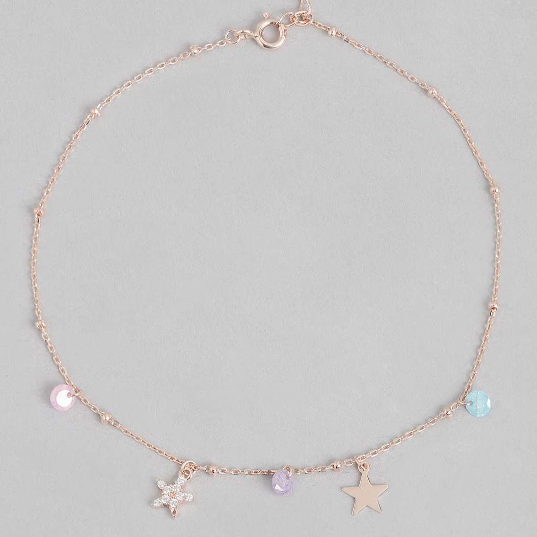 Star Drop 925 Sterling Silver Anklet - Image 5