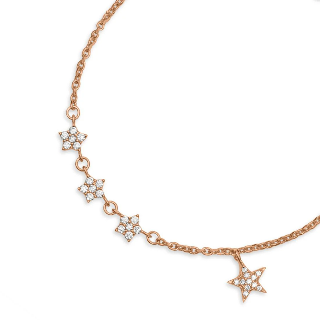 Star Rose Gold Plated 925 Sterling Silver Bracelet - Image 4
