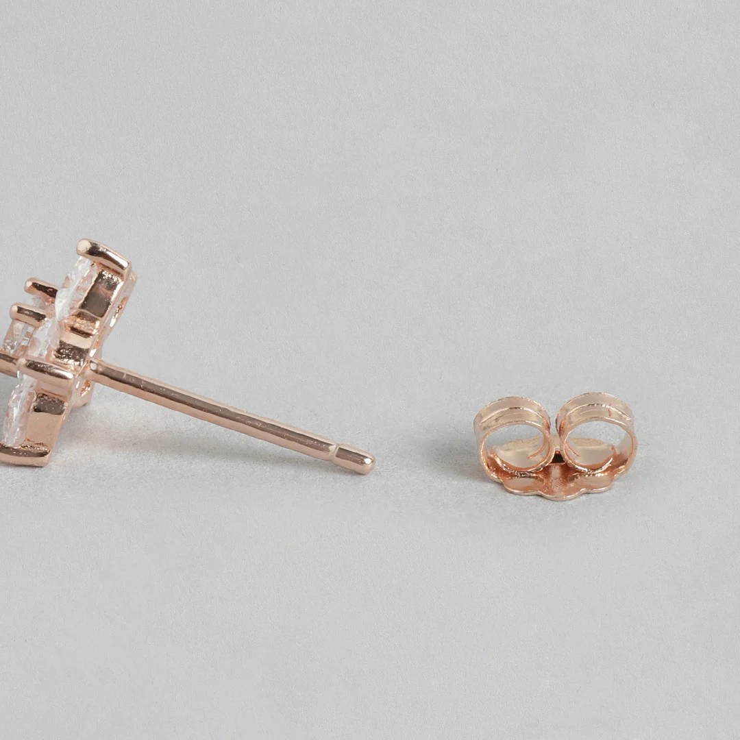Stardust Sparkle 925 Sterling Silver Earrings with Rose Gold Plating - Image 5