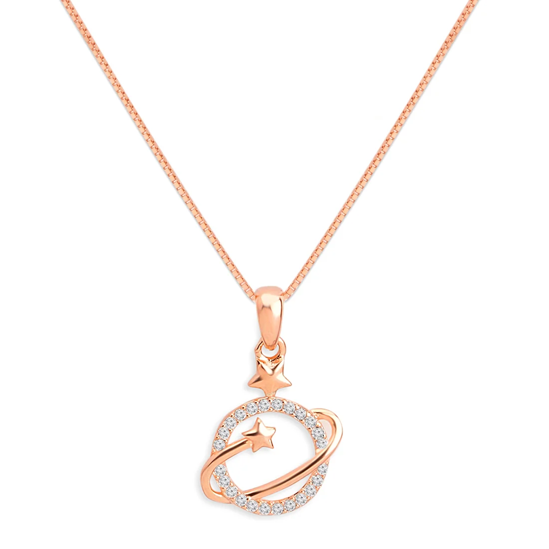 Starry Elegance Rose Gold Plated 925 Sterling Silver Pendant - Image 4