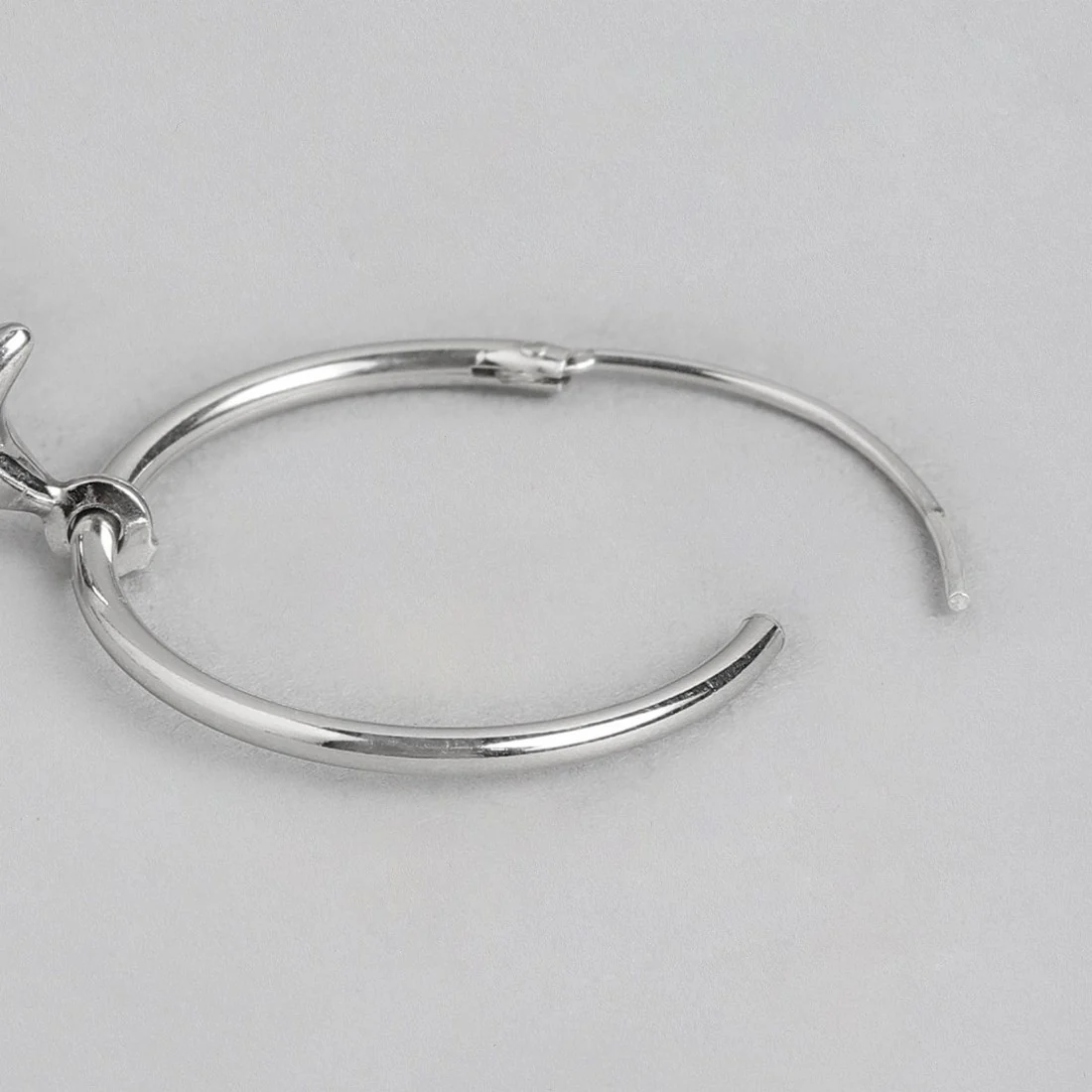 Stellar Drops 925 Sterling Silver Hoop Earrings with Drop-Stars - Image 5