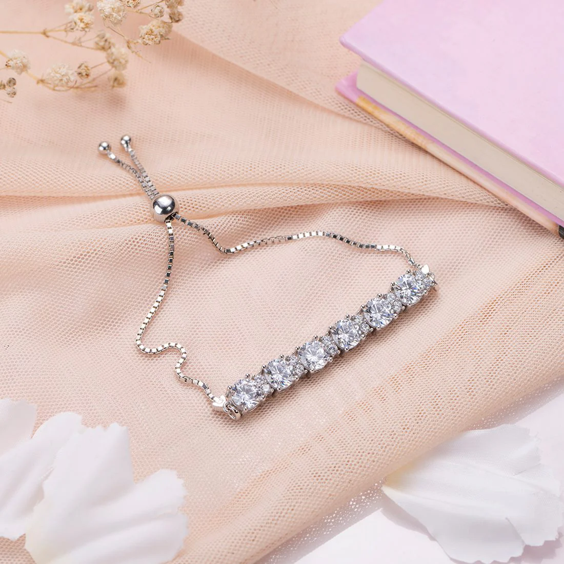 Streamlined Shine Rhodium Plated 925 sterling Silver Bracelet