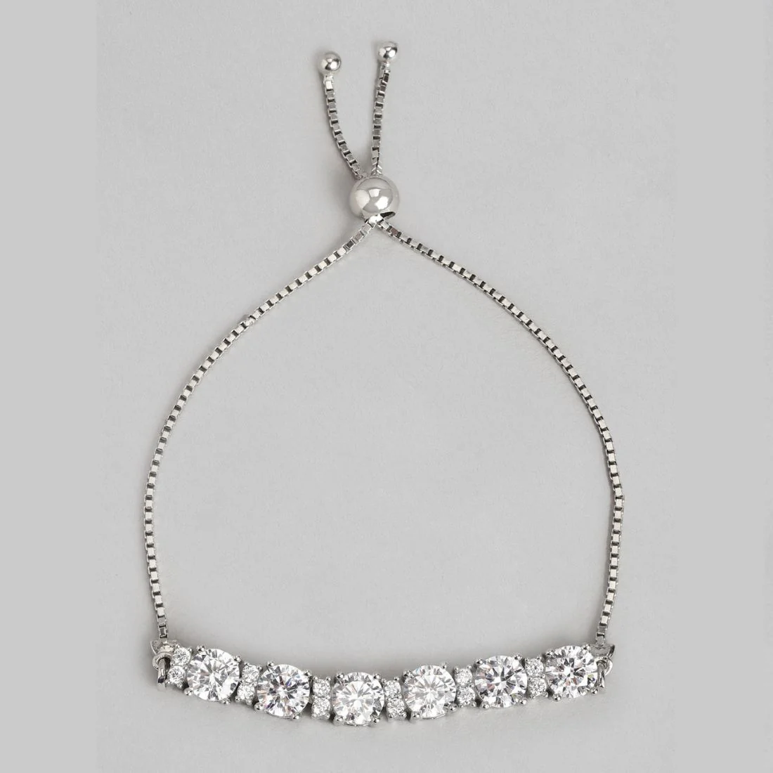 Streamlined Shine Rhodium Plated 925 sterling Silver Bracelet - Image 4