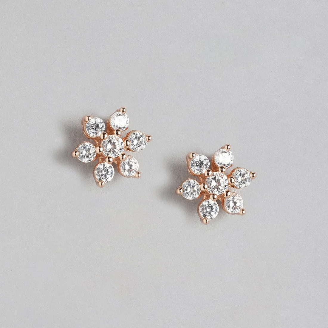 Studded Rose Gold Earrings - Image 7