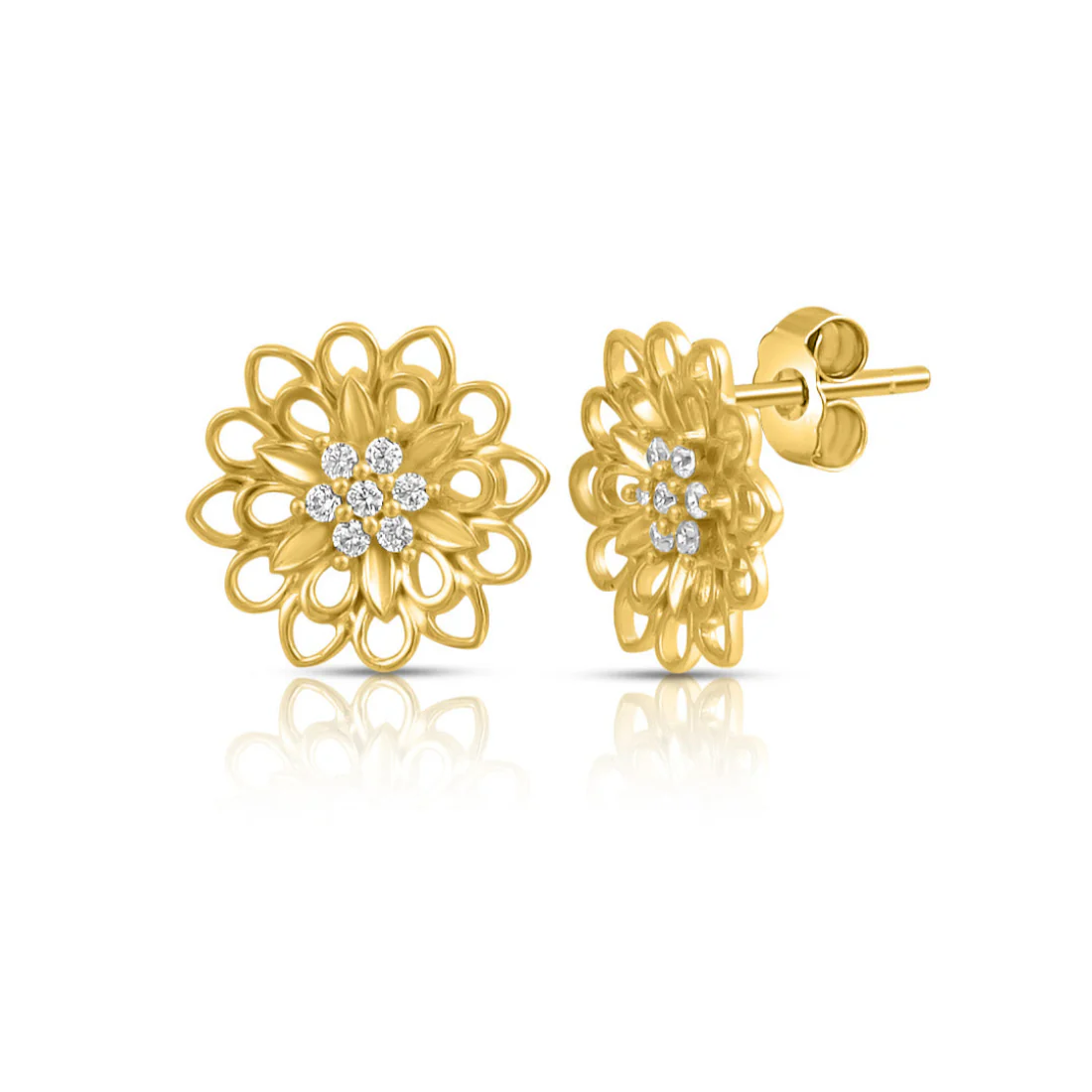 Sunlit Bloom Gold Plated 925 Sterling Silver Earrings - Image 4