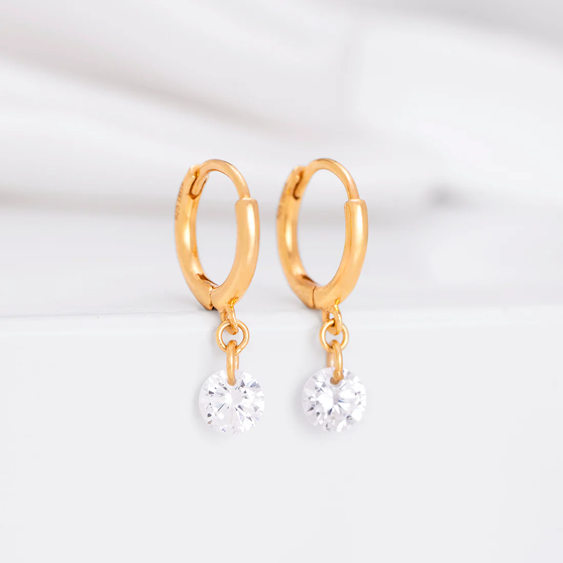 Sunlit Tear Gold Plated 925 Sterling Silver Earrings