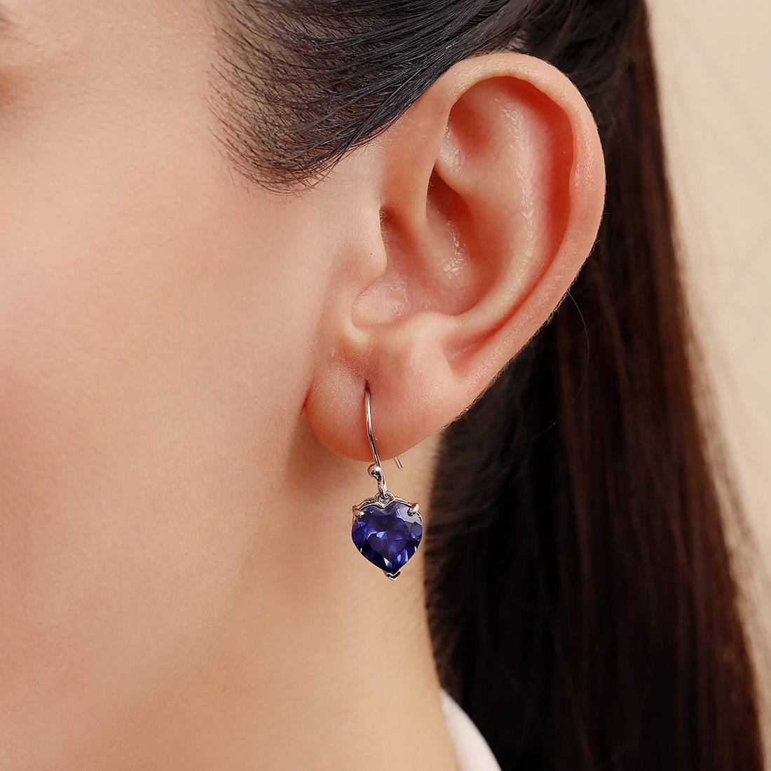 Sweetheart Rhodium Plated 925 Sterling Silver Earrings - Image 2