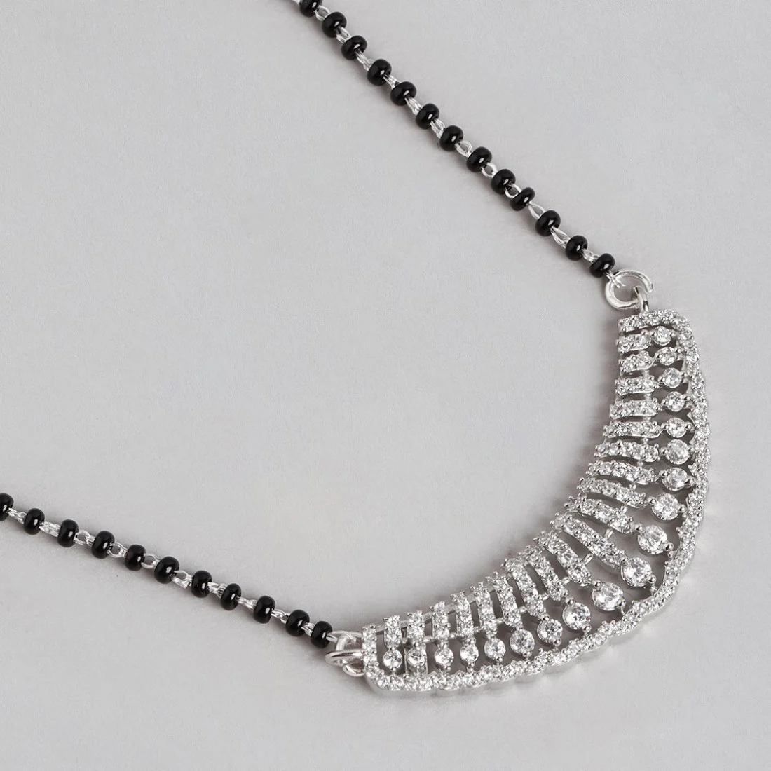 Symphony of Radiance Rhodium Plated CZ 925 Sterling Silver Mangalsutra - Image 8