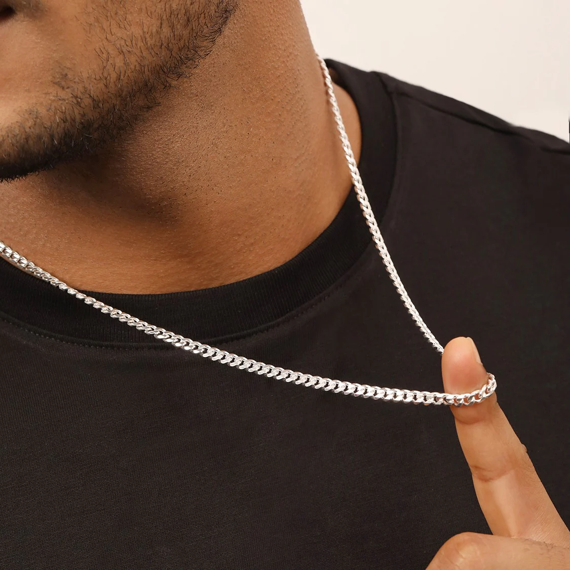 The Classic Silver-Plated Linkage 925 Sterling Silver Chain for Him - Image 4