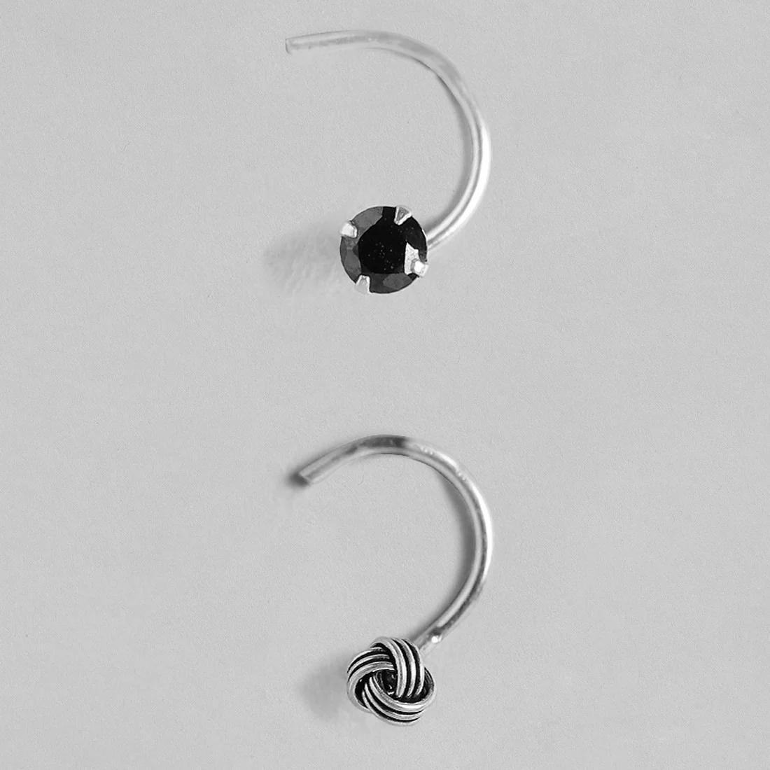 The Dark Duo 925 Silver Nose Pin Set - Image 5