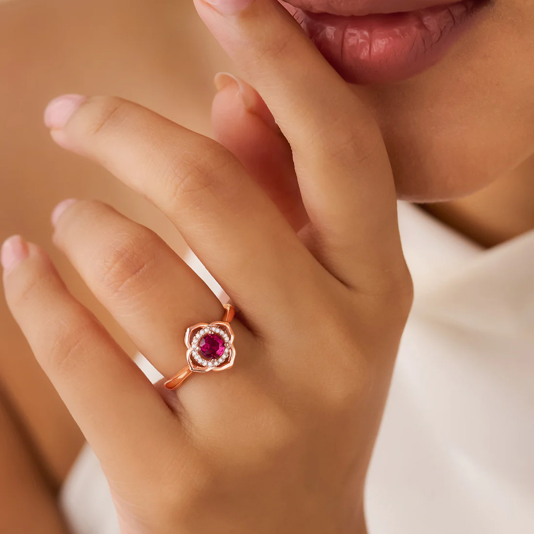 The First Blush Promise Rose Gold Plated Ring (Adjustable) - Image 4