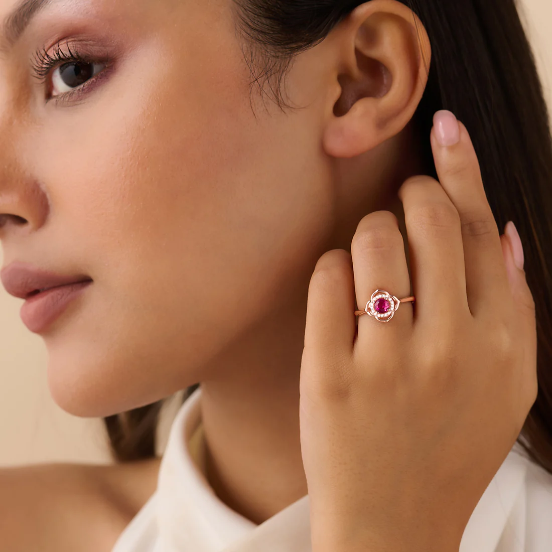The First Blush Promise Rose Gold Plated Ring (Adjustable) - Image 5