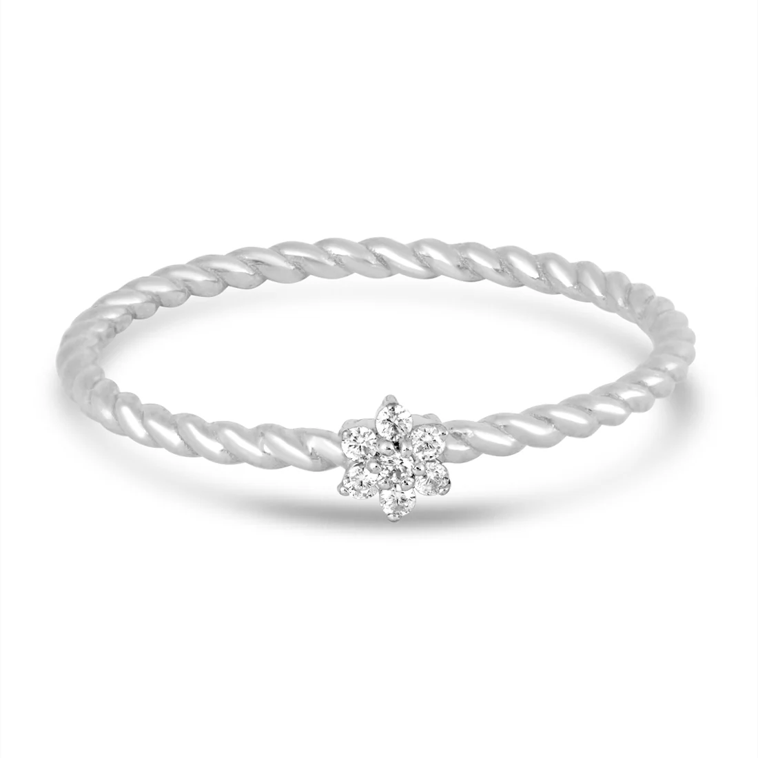 The Petal Twirl Gold Ring with with Lab Grown Diamond - Image 6