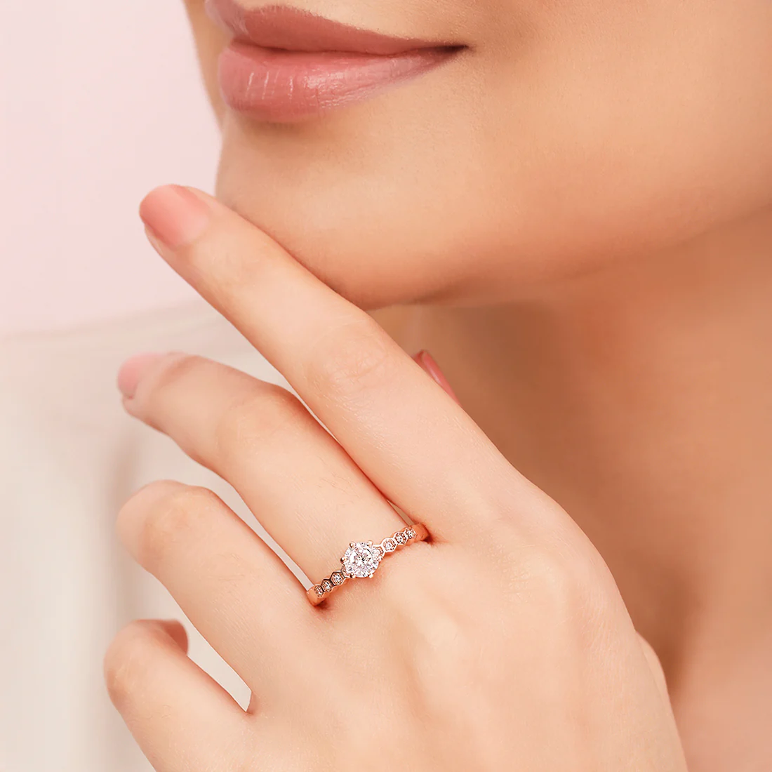 The Princess Solitaire Rose Gold Plated 925 Sterling Silver Ring