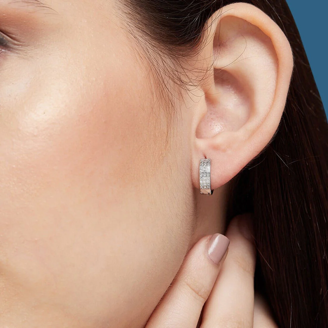 Silver Hoop 925 Silver Earrings - Image 9