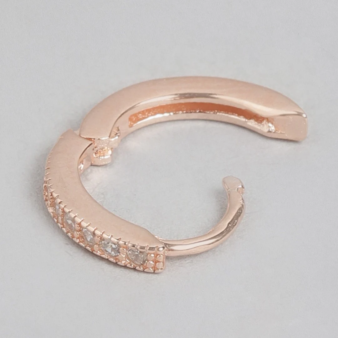 The Whimsical Rose Gold Hoop 925 Silver Earrings - Image 7