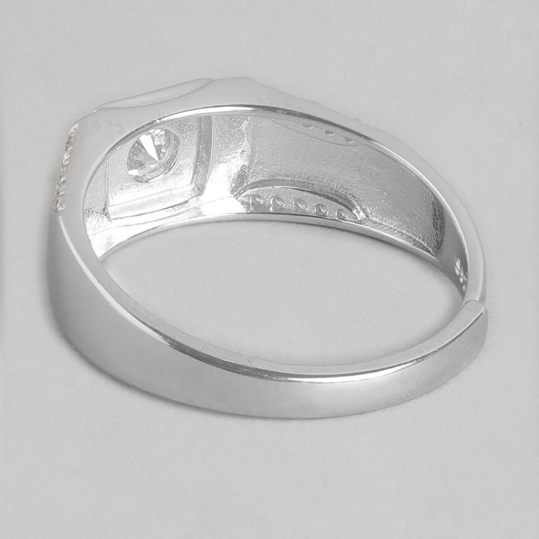 Timeless Devotion Rhodium-Plated 925 Sterling Silver Solitaire Couple Ring (Adjustable) - Image 11