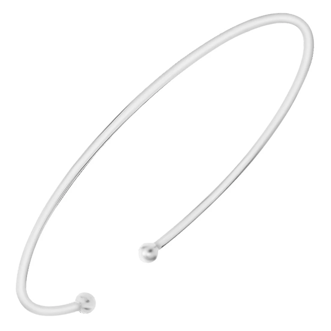 Timeless Elegance 925 Sterling Silver Rhodium-Plated Plain Bracelet - Image 3